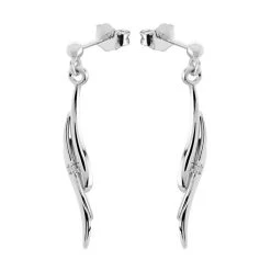 9ct White Gold Diamond Drop Earrings - 28mm Drop - G1841