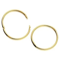 9ct Gold Hoop Earrings - 15mm - G2474