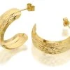 9ct Gold Stars Half Hoop Earrings - 8mm - G2594