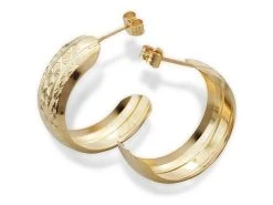 9ct Gold Stars Half Hoop Earrings - 8mm - G2594 -Fhinds Shop G2594 L 2