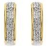 9ct Gold Crystal Half Hoop Earrings - 16mm - G2595