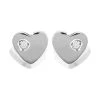 9ct White Gold Cubic Zirconia Heart Stud Earrings - 5mm - G27122