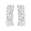 9ct White Gold Cubic Zirconia Trilogy Stud Earrings - 11mm - G27133