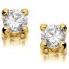 9ct Gold Cubic Zirconia Solitaire Stud Earrings - 5mm - G2730