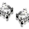 9ct White Gold Cubic Zirconia Solitaire Earrings - 6mm - G2736