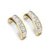 9ct Gold Cubic Zirconia Half Hoop Earrings - G2739
