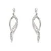 9ct White Gold Cubic Zirconia Drop Earrings - 25mm Drop - G2839