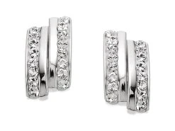 9ct White Gold Resin Crystal Stud Earrings - 10mm - G2910