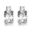 9ct Gold Two Colour Cubic Zirconia Stud Earrings - 11mm - G2917
