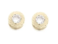 9ct Gold Cubic Zirconia Stud Earrings - 7mm - G2921