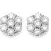 9ct White Gold Cubic Zirconia Cluster Stud Earrings - 5mm - G2922