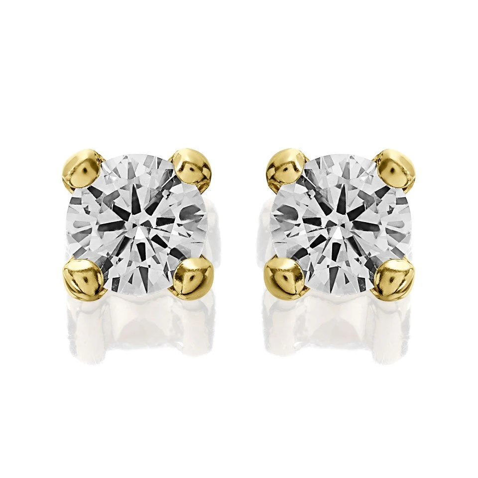 9ct Gold Cubic Zirconia Solitaire Stud Earrings - 6mm - G2930 1 9ct Gold Cubic Zirconia Solitaire Stud Earrings - 6mm - G2930