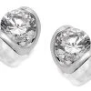 9ct White Gold Cubic Zirconia Earrings - 5mm - G3020