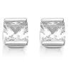 9ct White Gold Princess Cut Cubic Zirconia Stud Earrings - 4mm - G3021
