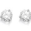 9ct White Gold Cubic Zirconia Solitaire Stud Earrings - 6mm - G3027