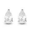 9ct White Gold Cubic Zirconia Pear Stud Earrings - 8mm - G3028