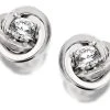 9ct White Gold Cubic Zirconia Knot Earrings - 10mm - G3189