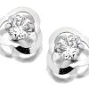 9ct White Gold Cubic Zirconia Trefoil Earrings - 6mm - G3220