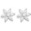 9ct White Gold Cubic Zirconia Daisy Stud Earrings - 7mm - G3225