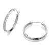 9ct White Gold Cubic Zirconia Hoop Earrings - 15mm - G3227