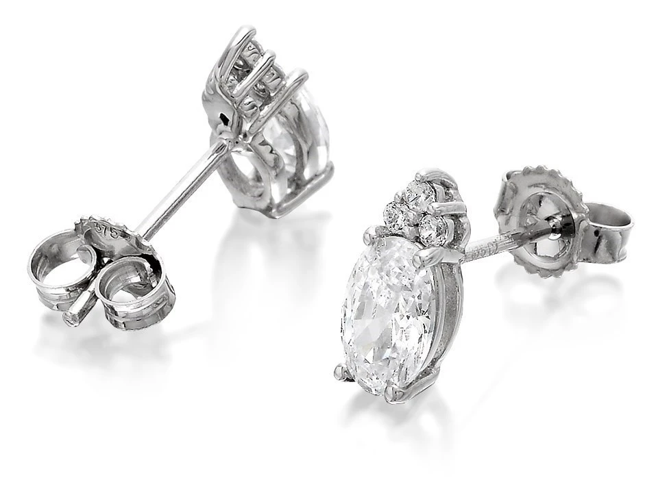9ct White Gold Cubic Zirconia Pear Cluster Earrings - 6mm - EXCLUSIVE - G3251 2 9ct White Gold Cubic Zirconia Pear Cluster Earrings - 6mm - EXCLUSIVE - G3251 - Image 2