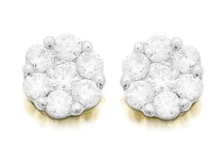 9ct Cubic Zirconia Cluster Stud Earrings - G3269