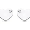 9ct White Gold Cubic Zirconia Heart Stud Earrings - 6mm - G3273