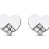 9ct White Gold Cubic Zirconia Heart Stud Earrings - 5mm - G3275