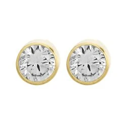9ct Gold Cubic Zirconia Stud Earrings - 4mm - G3299