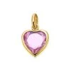 9ct Gold Pink Cubic Zirconia Heart Charm - G3307