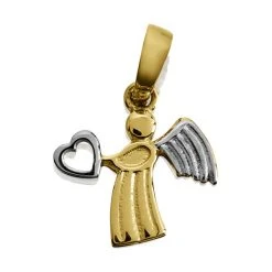 9ct Two Colour Gold Angel Charm - G3325