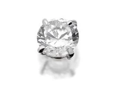 9ct White Gold Cubic Zirconia Single Earring - 5mm - G3401