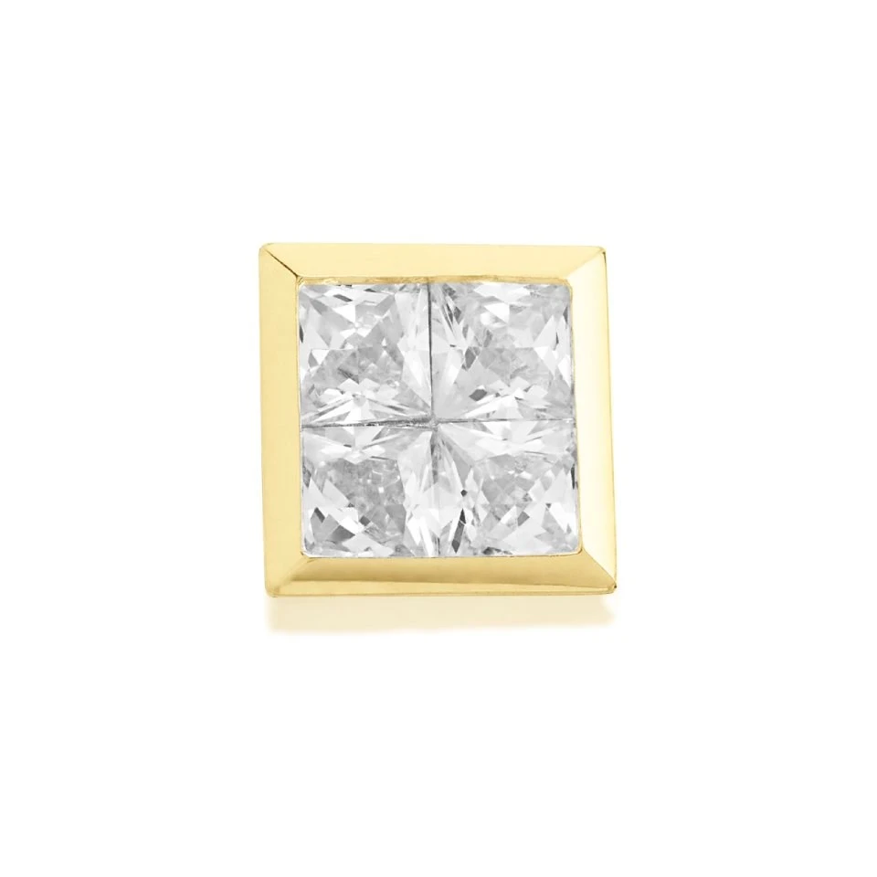 9ct Gold Cubic Zirconia Single Stud Earring - 7mm - G3427 1 9ct Gold Cubic Zirconia Single Stud Earring - 7mm - G3427