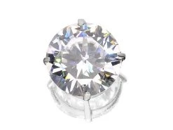 9ct White Gold Cubic Zirconia Single Stud Earring - 9mm - G3438