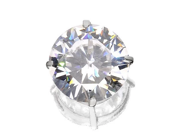 9ct White Gold Cubic Zirconia Single Stud Earring - 9mm - G3438 1 9ct White Gold Cubic Zirconia Single Stud Earring - 9mm - G3438