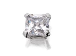 9ct White Gold Cubic Zirconia Single Stud Earring - 6mm - G3447