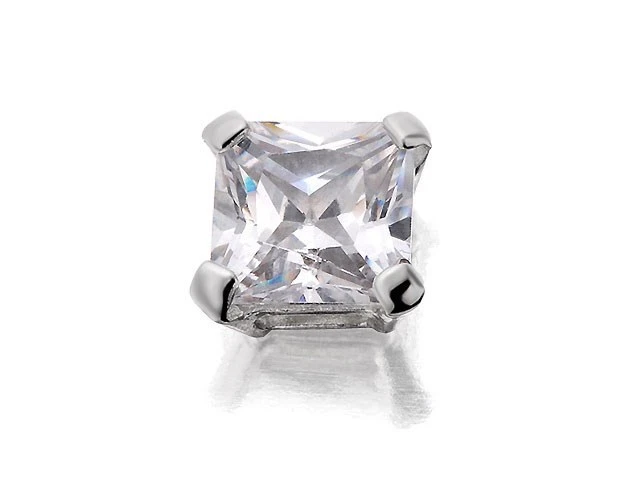 9ct White Gold Cubic Zirconia Single Stud Earring - 6mm - G3447 1 9ct White Gold Cubic Zirconia Single Stud Earring - 6mm - G3447