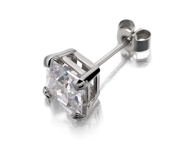 9ct White Gold Cubic Zirconia Single Stud Earring - 6mm - G3447 2 9ct White Gold Cubic Zirconia Single Stud Earring - 6mm - G3447 - Image 2