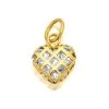 9ct Gold Cubic Zirconia Lattice Heart Charm - G3637