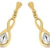 9ct Gold Crystal Andralok Drop Earrings - 24mm Drop - G4039