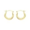 9ct Gold Creole Hoop Earrings - 10mm - G41104