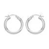 9ct White Gold Hoop Earrings - 20mm - G41155