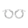 9ct White Gold Twist Hoop Earrings - 14mm - G41160