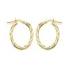 9ct Gold Twist Pattern Hoop Earrings - 22mm - G41165