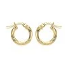 9ct Gold Twist Hoop Earrings - 14mm - G41168