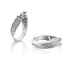 9ct White Gold Moon Dust Twist Hoop Earrings - G4148