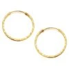 9ct Gold Diamond Cut Hoop Earrings - 18mm - G4168