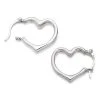 9ct White Gold Heart Hoop Earrings - 16mm - G4190