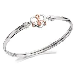 Clogau Silver And 9ct Rose Gold Dwynwen Opal Bangle - G4404