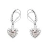 Clogau Silver And 9ct Rose Gold White Topaz Heart Drop Earrings - G44173